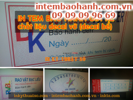 In tem bảo hành HCM giá rẻ tại quận 1