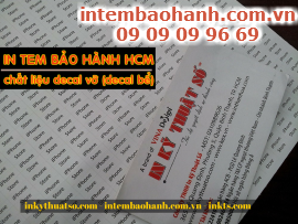 In tem bảo hành lấy nhanh