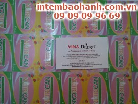 In tem nhãn màng mờ hình chữ nhật cho Nutrican